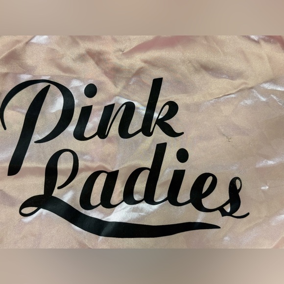 1950s Sexy Pink Bomber Jacket Fifties Costumes For Women Pink Satin Jacket OS - Picture 8 of 9